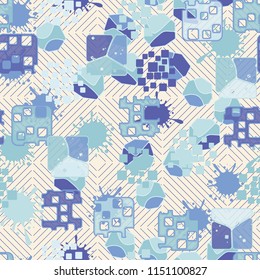 Seamless abstraction on a background of squares consisting of thin diagonal lines.