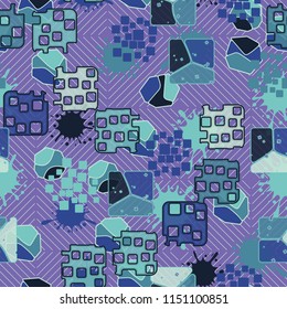 Seamless abstraction on a background of squares consisting of thin diagonal lines.