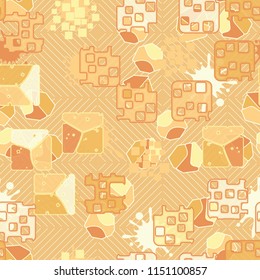 Seamless abstraction on a background of squares consisting of thin diagonal lines.