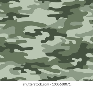 
Seamless abstraction pattern Camouflage green hakki military classic stains on fabric abstraction with nt vector