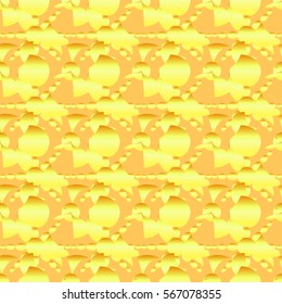 Seamless, abstraction, vector background. Interior style. Rich, palace style. Golden wall.