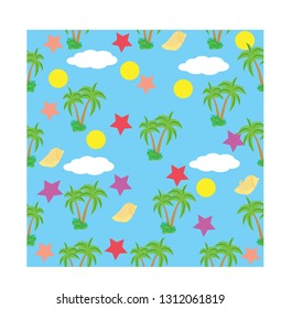 seamless is accompanied by a cute coconut tree