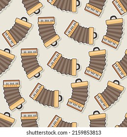 Seamless Accordion Cartoon Sticker Pattern