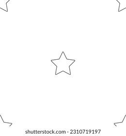 Nahtlose Ästhetik Muster mit spitzen Sternen. Romantisches einfaches Design-Element.  VektorContour-Illustration. Farbbuchseite