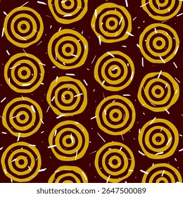 Seamless african Adinkrahene patternSeamless african Adinkrahene sign patternKhaki and black colors. Grunge texture. Vintage print for textiles. Bohemian hand-drawn ornament. Vector illustration.