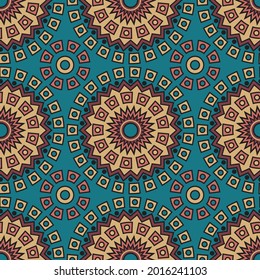 Seamless African Art Deco Design Pattern in Pastel Colors for Fabric and Textile Print