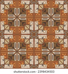 Seamless African background hand-drawn. Geometric color seamless pattern. Recurring background