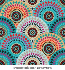 Seamless African Circles Design Pattern