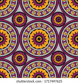 Seamless African Design Circle Pattern