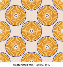 Seamless african fashion vector pattern with circles. Textile, fashion pattern. Color illustration.