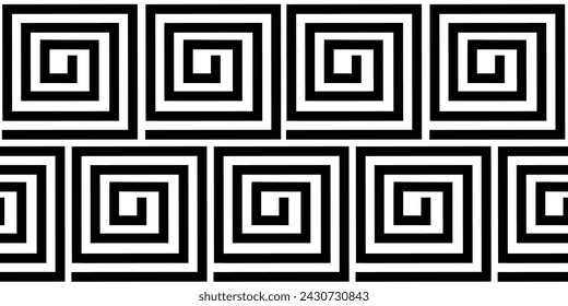 Nahtloses afrikanisches Ornament, afrikanisches Muster. Geometrisches, monochromes Muster. Für Hintergrundbilder, Webseiten-Hintergründe, Oberflächenstrukturen. Vektor-Kunst-Illustration.