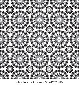 Seamless African pattern in black and white