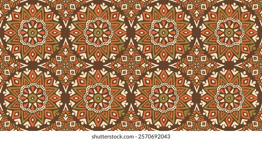 Seamless African pattern with circles and diamond shape. Savanna tribal vector ornament. Hand drawn weave ethnic carpet. Modern geo print on textile. Ancient rug design for bohemian interior