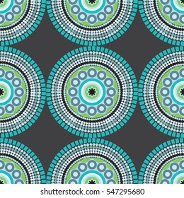 Seamless African Pattern With Circles And Dots