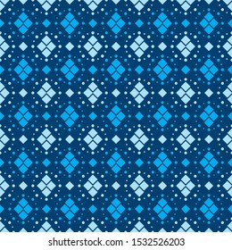 Seamless African pattern in colours of blue