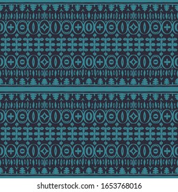 Seamless African pattern. Ethnic carpet with chevrons. Tribal vector ornament. Aztec style. Geometric mosaic on the tile, majolica. Ancient interior. Modern rug. Geo print on textile. Kente Cloth.