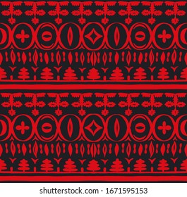Patrón africano sin problemas. Alfombra étnica con chevrons. Ornamento vectorial tribal. Estilo azteca. Mosaico geométrico en la pieza, majólica. Interior antiguo. Alfombra moderna. Impresión geográfica en textiles. Ropa Kente.
