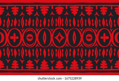 Seamless African pattern. Ethnic carpet with chevrons. Tribal vector ornament. Aztec style. Geometric mosaic on the tile, majolica. Ancient interior. Modern rug. Geo print on textile. Kente Cloth.