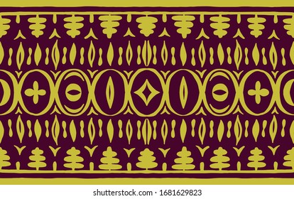 Seamless African pattern. Ethnic carpet with chevrons. Tribal vector ornament. Aztec style. Geometric mosaic on the tile, majolica. Ancient interior. Modern rug. Geo print on textile. Kente Cloth.