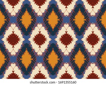 Seamless African pattern. Ethnic carpet with chevrons. Tribal vector ornament. Aztec style. Geometric mosaic on the tile, majolica. Ancient interior. Modern rug. Geo print on textile. Kente Cloth.