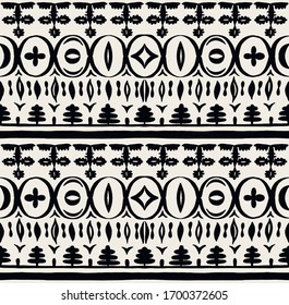 Seamless African pattern. Ethnic carpet with chevrons. Tribal vector ornament. Aztec style. Geometric mosaic on the tile, majolica. Ancient interior. Modern rug. Geo print on textile. Kente Cloth.