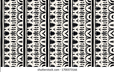 Seamless African pattern. Ethnic carpet with chevrons. Tribal vector ornament. Aztec style. Geometric mosaic on the tile, majolica. Ancient interior. Modern rug. Geo print on textile. Kente Cloth.