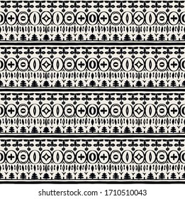 Nahtloses afrikanisches Muster. Ethnischer Teppich mit Chevronen. Tribal Vektorillustration Ornament. Aztec-Stil. Geometrisches Mosaik auf der Kachel, Majolika. Altes Interieur. Moderner Teppich. Geodruck auf Textilien. Kente Tuch.