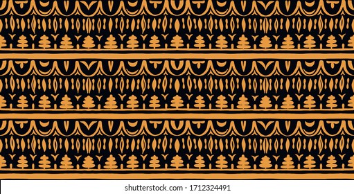 Seamless African pattern. Ethnic carpet with chevrons. Tribal vector ornament. Aztec style. Geometric mosaic on the tile, majolica. Ancient interior. Modern rug. Geo print on textile. Kente Cloth.