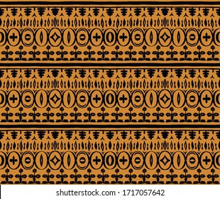 Patrón africano sin problemas. Alfombra étnica con chevrons. Ornamento vectorial tribal. Estilo azteca. Mosaico geométrico en la pieza, majólica. Interior antiguo. Alfombra moderna. Impresión geográfica en textiles. Ropa Kente.