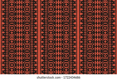 Patrón africano sin problemas. Alfombra étnica con chevrons. Ornamento vectorial tribal. Estilo azteca. Mosaico geométrico en la pieza, majólica. Interior antiguo. Alfombra moderna. Impresión geográfica en textiles. Ropa Kente.