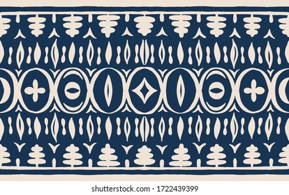 Nahtloses afrikanisches Muster. Ethnischer Teppich mit Chevronen. Stammesvektorschmuck. Aztec-Stil. Geometrisches Mosaik auf der Kachel, Majolika. Altes Interieur. Moderner Teppich. Geodruck auf Textilien. Kente Tuch.