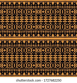 Seamless African pattern. Ethnic carpet with chevrons. Tribal vector ornament. Aztec style. Geometric mosaic on the tile, majolica. Ancient interior. Modern rug. Geo print on textile. Kente Cloth.