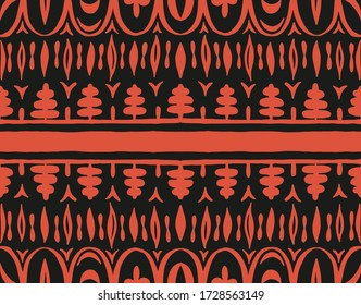 Seamless African pattern. Ethnic carpet with chevrons. Tribal vector ornament. Aztec style. Geometric mosaic on the tile, majolica. Ancient interior. Modern rug. Geo print on textile. Kente Cloth.