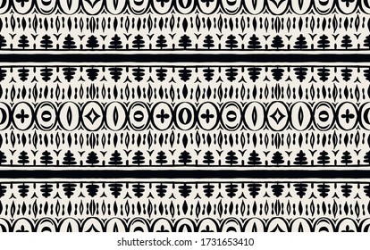 Seamless African pattern. Ethnic carpet with chevrons. Tribal vector ornament. Aztec style. Geometric mosaic on the tile, majolica. Ancient interior. Modern rug. Geo print on textile. Kente Cloth.