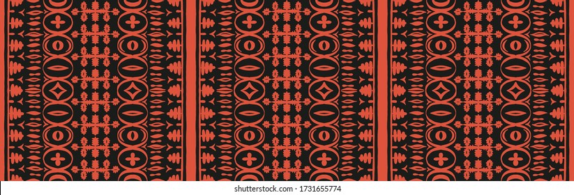 Seamless African pattern. Ethnic carpet with chevrons. Tribal vector ornament. Aztec style. Geometric mosaic on the tile, majolica. Ancient interior. Modern rug. Geo print on textile. Kente Cloth.