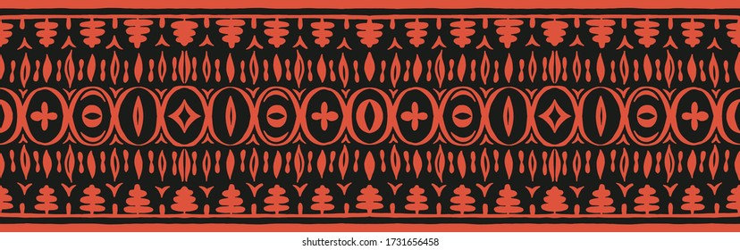 Patrón africano sin problemas. Alfombra étnica con chevrones. Ornamento vectorial tribal. Estilo azteca. Mosaico geométrico en la baldosa, majólica. Interior antiguo. Alfombra moderna. Impresión geográfica sobre textiles. Kente Cloth.
