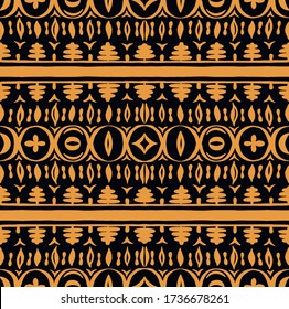 Patrón africano sin problemas. Alfombra étnica con chevrones. Ornamento vectorial tribal. Estilo azteca. Mosaico geométrico en la baldosa, majólica. Interior antiguo. Alfombra moderna. Impresión geográfica sobre textiles. Kente Cloth.