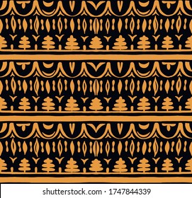 Seamless African pattern. Ethnic carpet with chevrons. Tribal vector ornament. Aztec style. Geometric mosaic on the tile, majolica. Ancient interior. Modern rug. Geo print on textile. Kente Cloth.