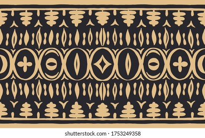 Seamless African pattern. Ethnic carpet with chevrons. Tribal vector ornament. Aztec style. Geometric mosaic on the tile, majolica. Ancient interior. Modern rug. Geo print on textile. Kente Cloth.