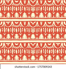 Seamless African pattern. Ethnic carpet with chevrons. Tribal vector ornament. Aztec style. Geometric mosaic on the tile, majolica. Ancient interior. Modern rug. Geo print on textile. Kente Cloth.