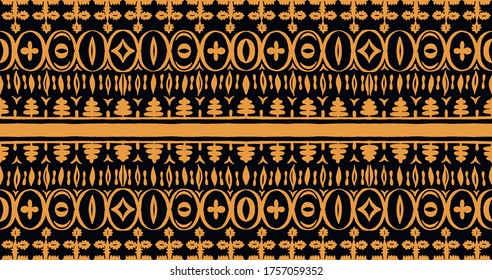 Seamless African pattern. Ethnic carpet with chevrons. Tribal vector ornament. Aztec style. Geometric mosaic on the tile, majolica. Ancient interior. Modern rug. Geo print on textile. Kente Cloth.