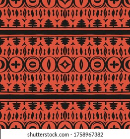 Patrón africano sin problemas. Alfombra étnica con chevrones. Ornamento vectorial tribal. Estilo azteca. Mosaico geométrico en la baldosa, majólica. Interior antiguo. Alfombra moderna. Impresión geográfica sobre textiles. Kente Cloth.