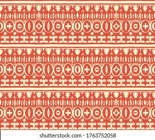 Seamless African pattern. Ethnic carpet with chevrons. Tribal vector ornament. Aztec style. Geometric mosaic on the tile, majolica. Ancient interior. Modern rug. Geo print on textile. Kente Cloth.