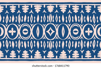 Seamless African pattern. Ethnic carpet with chevrons. Tribal vector ornament. Aztec style. Geometric mosaic on the tile, majolica. Ancient interior. Modern rug. Geo print on textile. Kente Cloth.