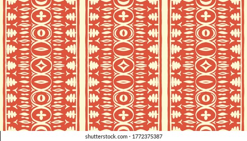 Seamless African pattern. Ethnic carpet with chevrons. Tribal vector ornament. Aztec style. Geometric mosaic on the tile, majolica. Ancient interior. Modern rug. Geo print on textile. Kente Cloth.