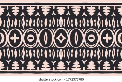 Seamless African pattern. Ethnic carpet with chevrons. Tribal vector ornament. Aztec style. Geometric mosaic on the tile, majolica. Ancient interior. Modern rug. Geo print on textile. Kente Cloth.