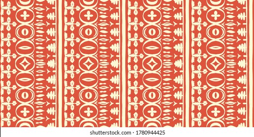 Seamless African pattern. Ethnic carpet with chevrons. Tribal vector ornament. Aztec style. Geometric mosaic on the tile, majolica. Ancient interior. Modern rug. Geo print on textile. Kente Cloth.