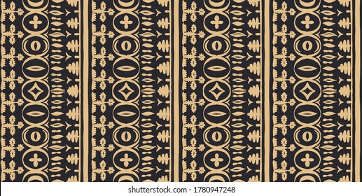 Seamless African pattern. Ethnic carpet with chevrons. Tribal vector ornament. Aztec style. Geometric mosaic on the tile, majolica. Ancient interior. Modern rug. Geo print on textile. Kente Cloth.