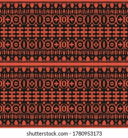 Seamless African pattern. Ethnic carpet with chevrons. Tribal vector ornament. Aztec style. Geometric mosaic on the tile, majolica. Ancient interior. Modern rug. Geo print on textile. Kente Cloth.