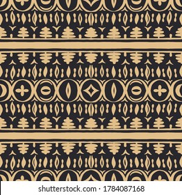 Patrón africano sin problemas. Alfombra étnica con chevrones. Ornamento vectorial tribal. Estilo azteca. Mosaico geométrico en la baldosa, majólica. Interior antiguo. Alfombra moderna. Impresión geográfica sobre textiles. Kente Cloth.